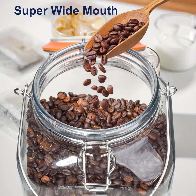 Wide Mouth Glass Jars with Airtight Lids