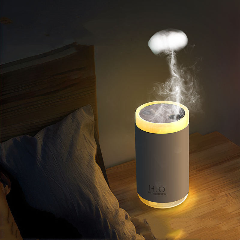Nuevo humidificador creativo de medusas con anillo de humo, difusor de coche USB, luz nocturna cálida para el hogar o el coche