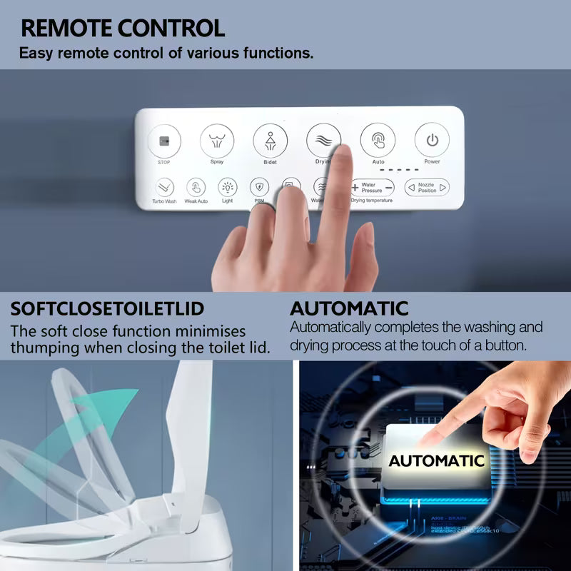 Bidet Toilet Seat with Warm Water and Remote Control