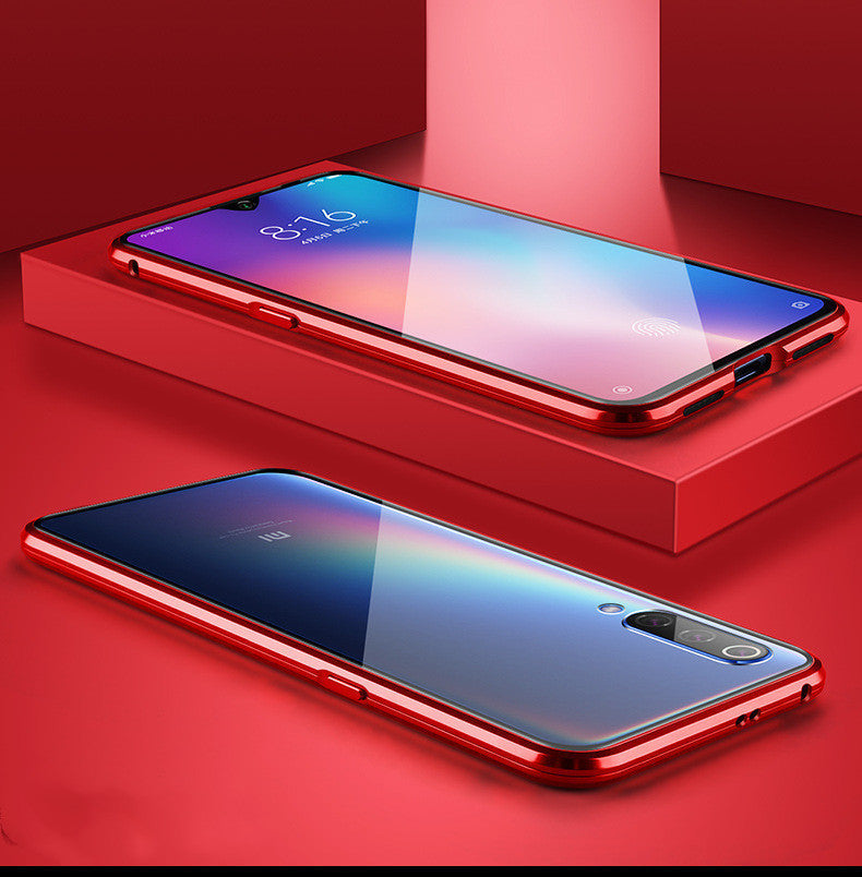 Double-sided Glass Red Rice Magneto Mobile Phone Case With Magnetic Metal