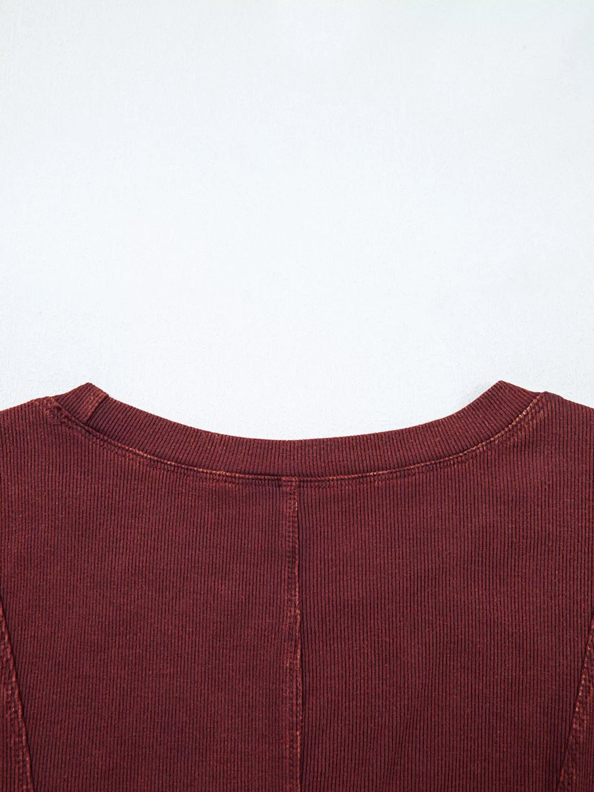 Exposed Seam Ribbed Long Sleeve Top