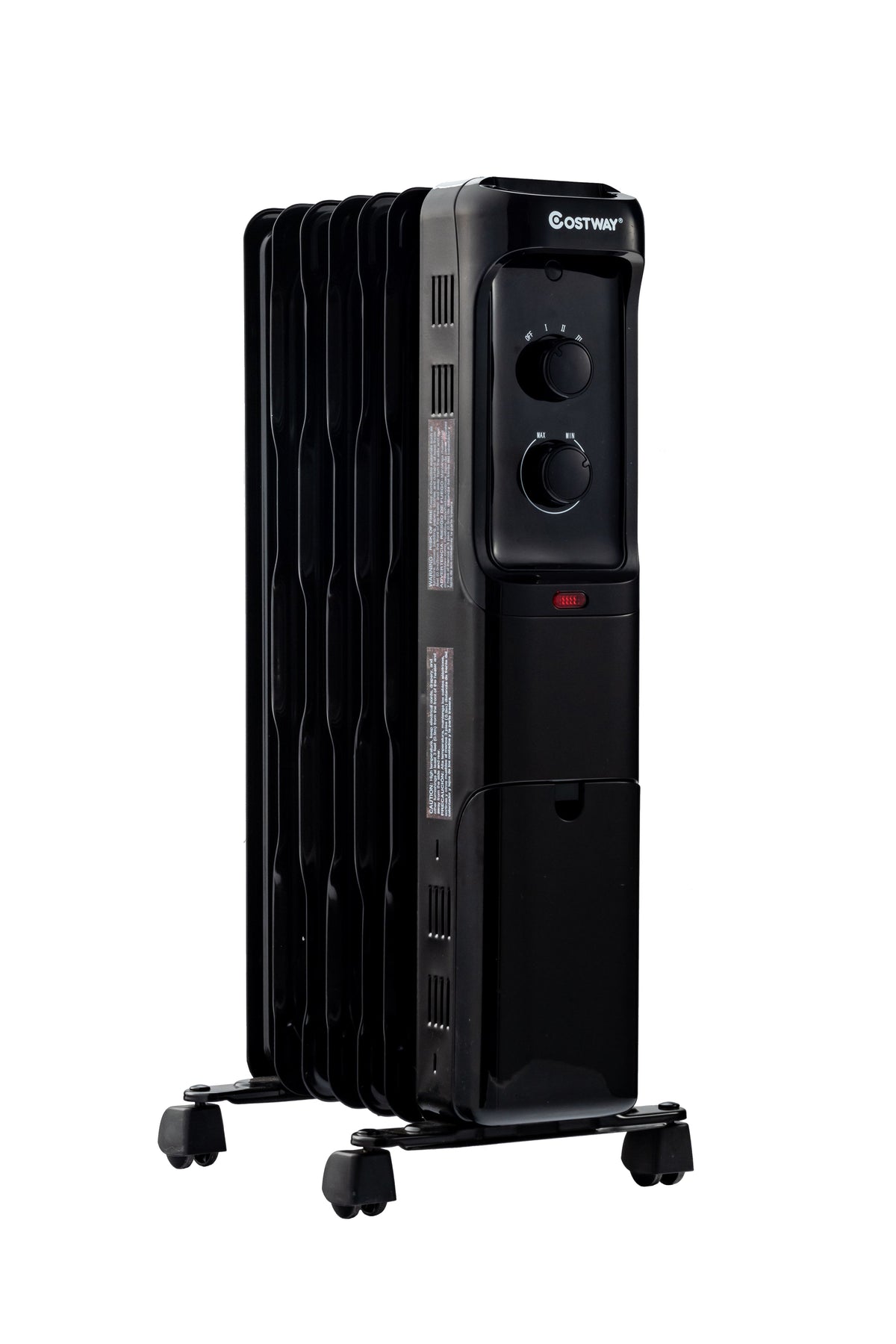1500W Oil Filled Portable Radiator Space Heater with Adjustable Thermostat