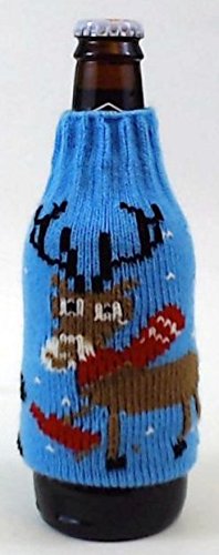Fundas para botellas de cerveza "Ugly Sweater" del tío Bob - Pingüino rojo