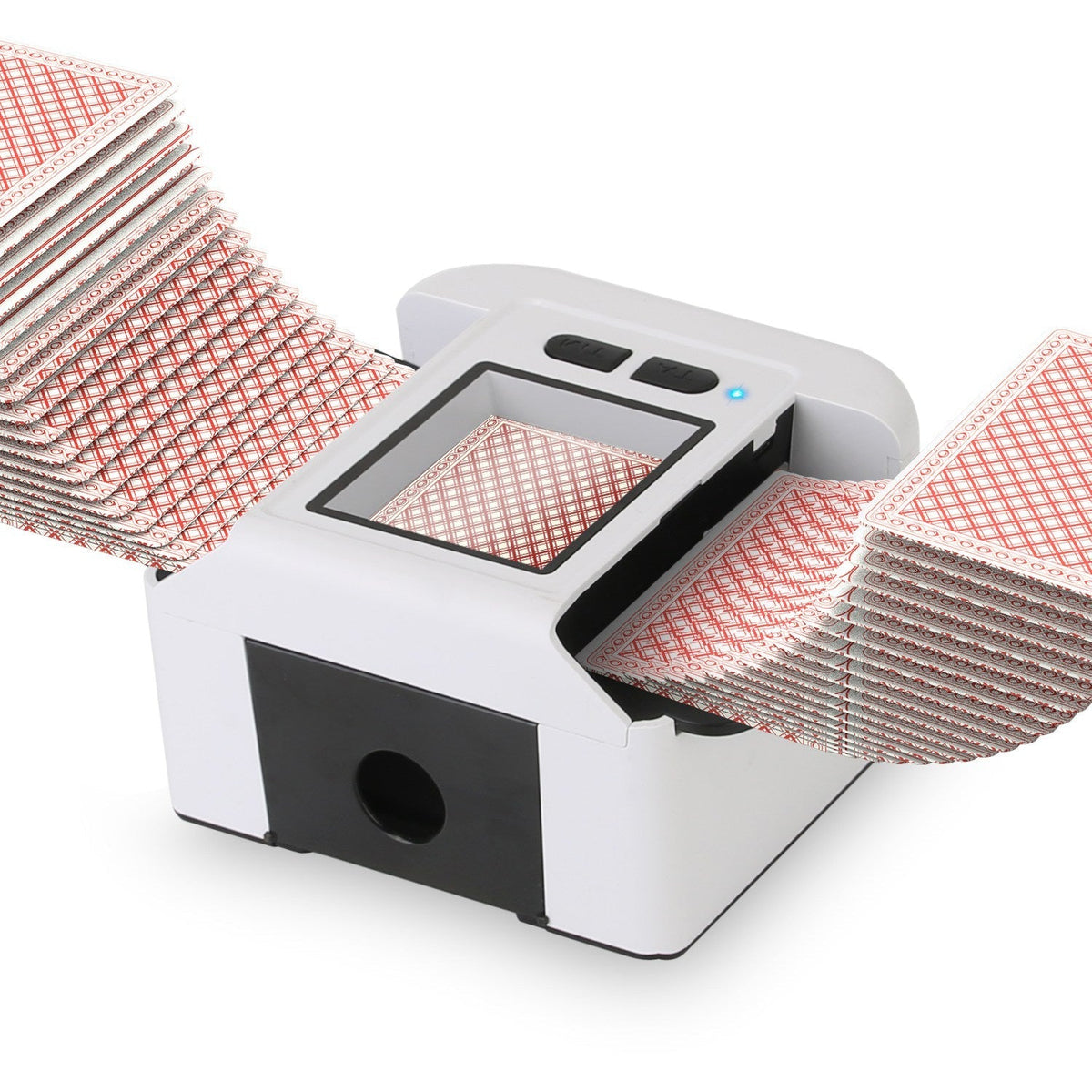 2 Deck Rechargeable Automatic Card Shuffler Professional Card Shuffler for for Texas Hold\'em Poker UNO with Auto Manual Mode Handheld Desktop