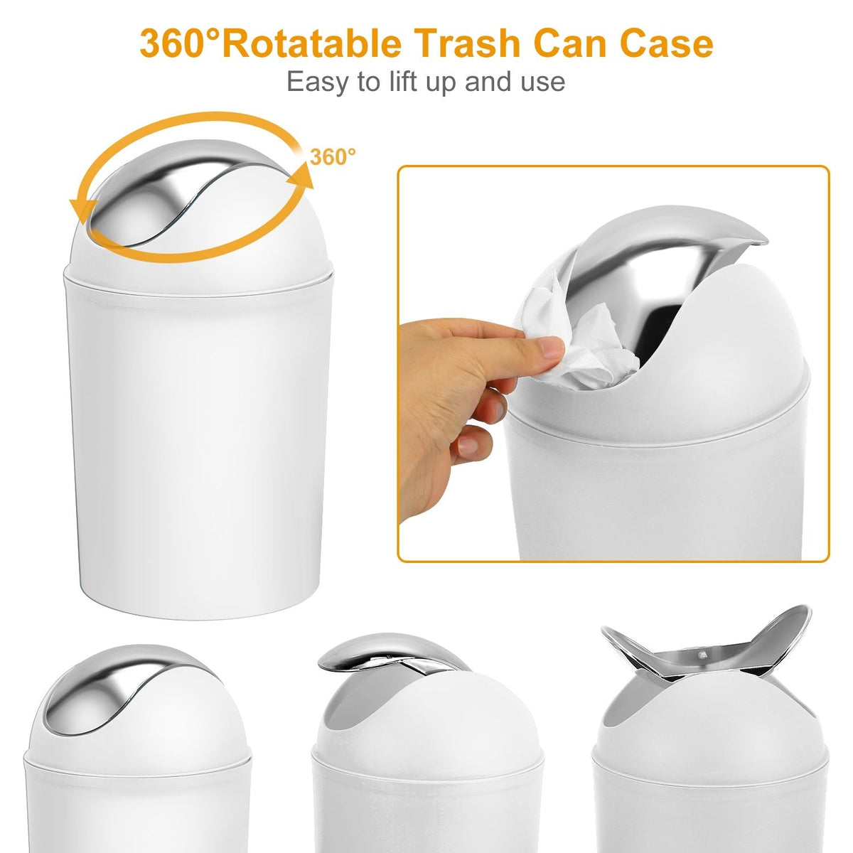 Bathroom Accessories Set 6 Pcs Bathroom Set Ensemble Complete Soap Dispenser Toothbrush Holder Tumbler Soap Dish Toilet Cleaning Brush Trash Can