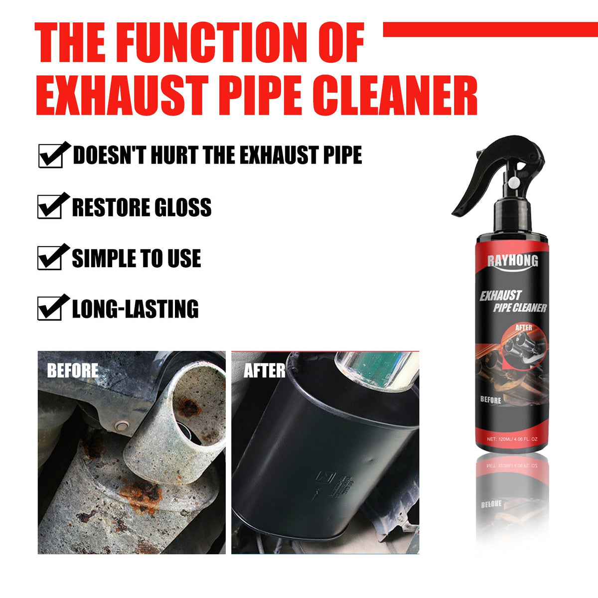 Car Exhaust Pipe Multifunctional Metal Rust Cleaner