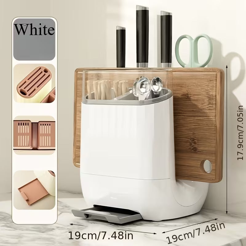 Countertop Utensil Organizer with Chopping Board Stand