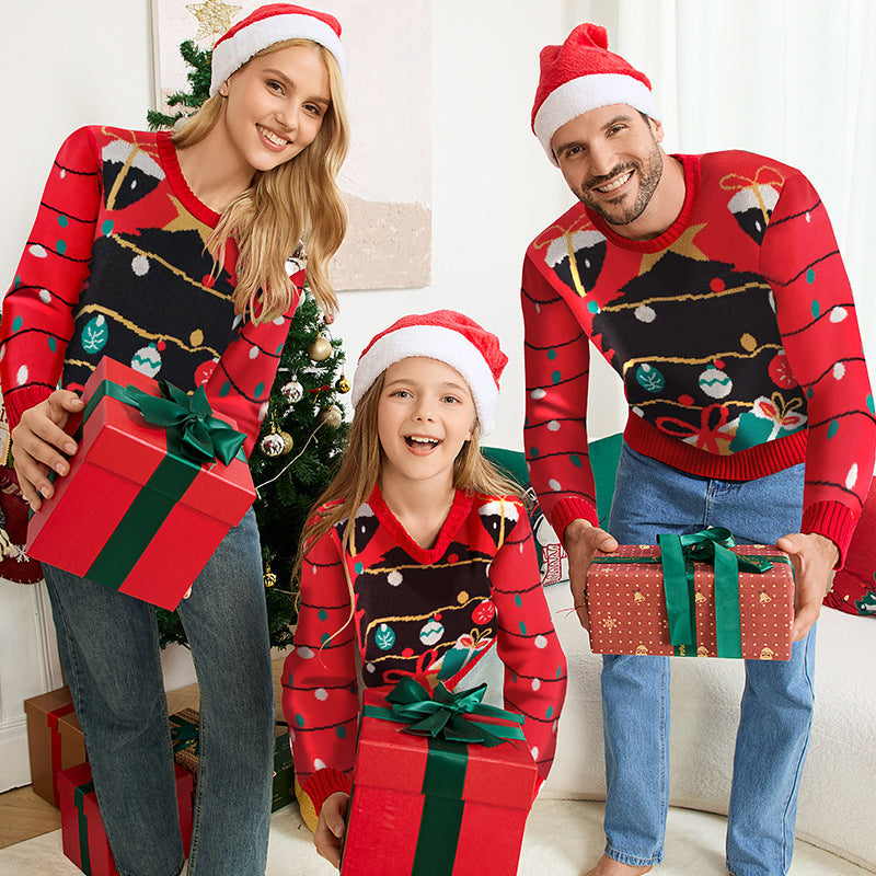 Hot-selling Jacquard Christmas Tree Sweater A Relaxed Laid-back Style For Couples