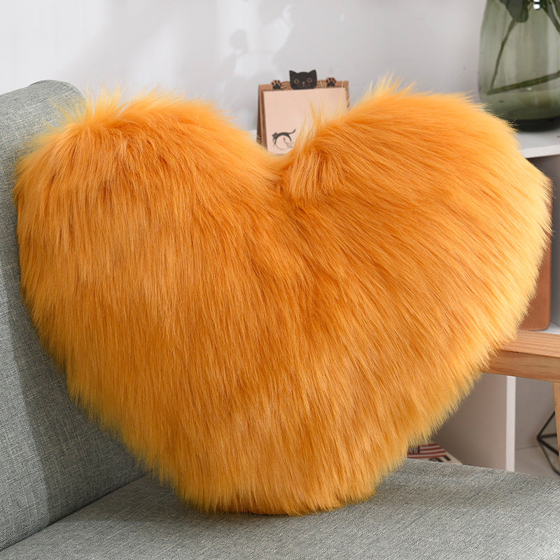 Cojines Decorativos Corazón Largos de Peluche Suaves y Esponjosos Funda de Cojín para Sofá Fundas de Almohada Blanco