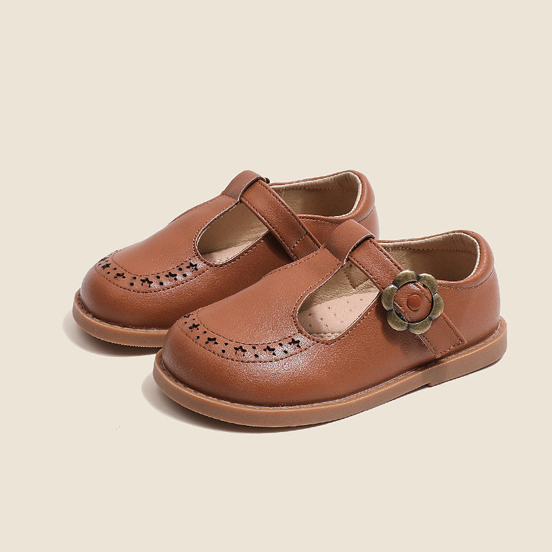 Girls' Leather Shoes Genuine Leather Non-slip Princess Shoes