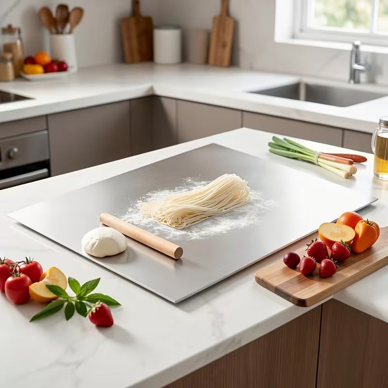 Stainless Steel Kitchen Cutting Board with Dough Kneading Surface