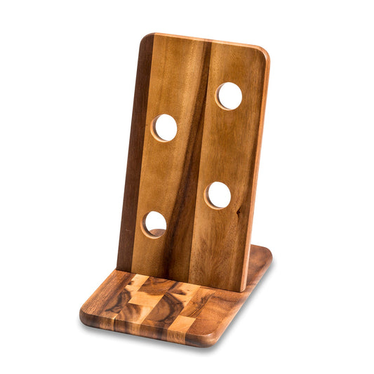 Floating Wine Bottle Holder 4-Bottle Acacia Wood Wall Rack