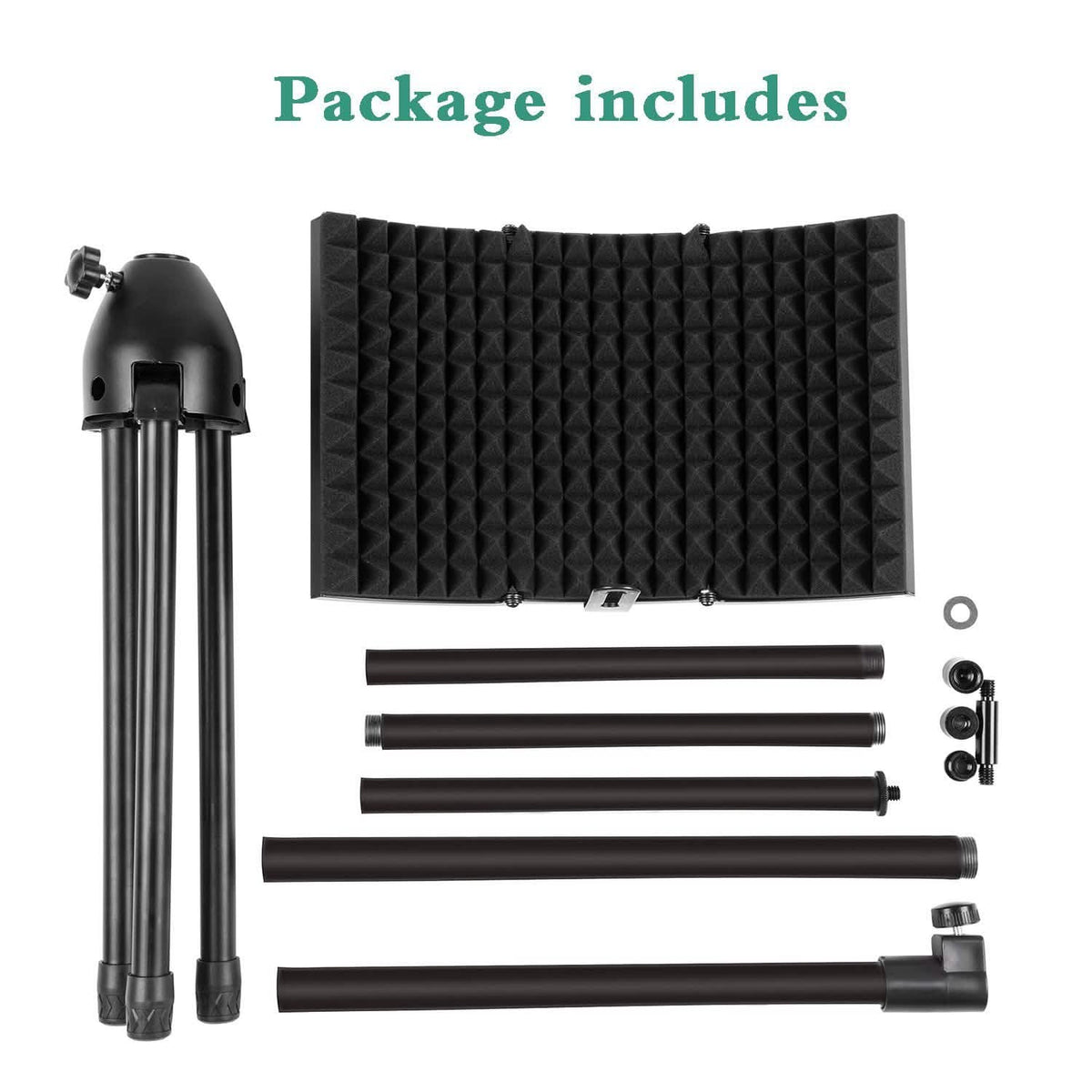 Foldable Microphone Isolation Shield Adjustable Tripod Stand