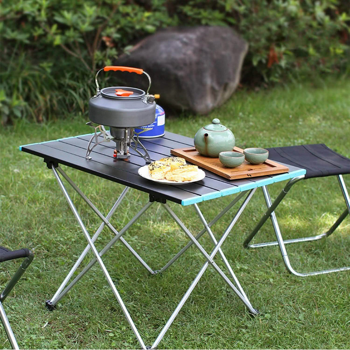 Folding Camping Table Aluminum Alloy Collapsible with Carry Bag