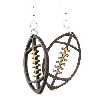 Football Dangle Earrings Wooden Sports Fan Lightweight