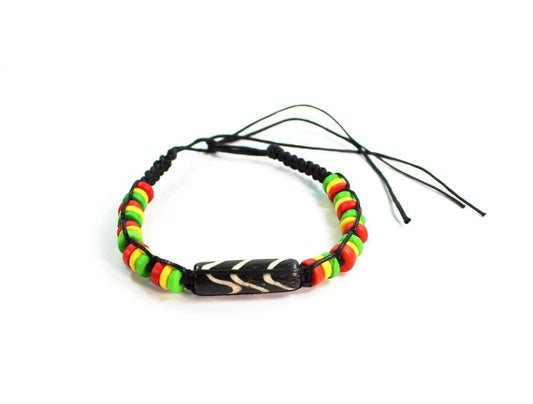 Friendship Bracelet Adjustable Beaded Rasta Hemp Cord