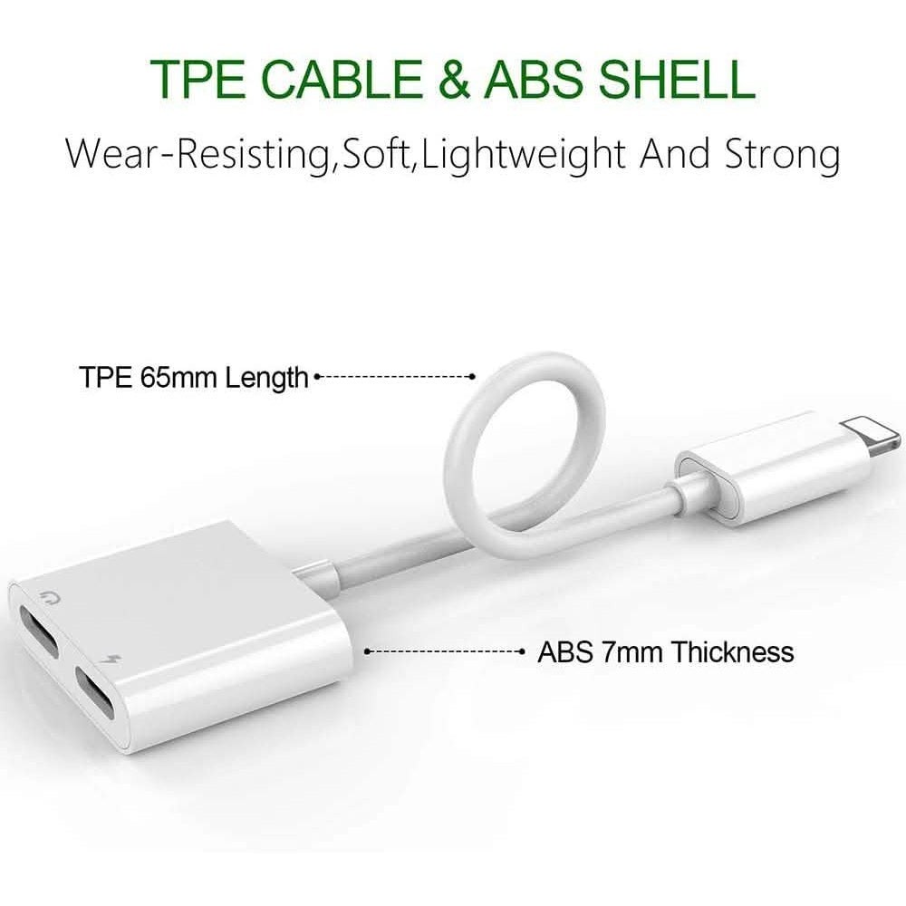2-in-1 for Lightning Adapter For iPhone 7 8 Plus 10 X