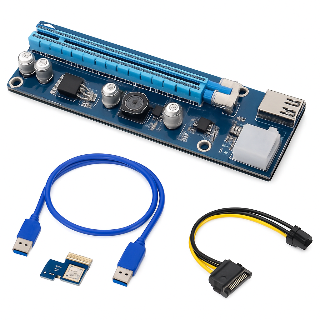 PCI Express Riser Adapter for GPUs with USB Enabled