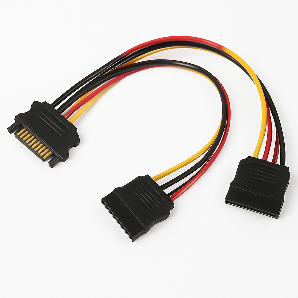 15Pin Y Splitter Cable Adapter for Hard Drive Power