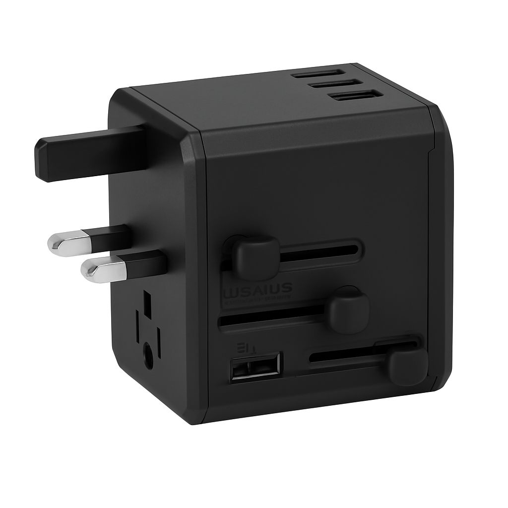 Adaptador de corriente de viaje universal con 4 puertos USB