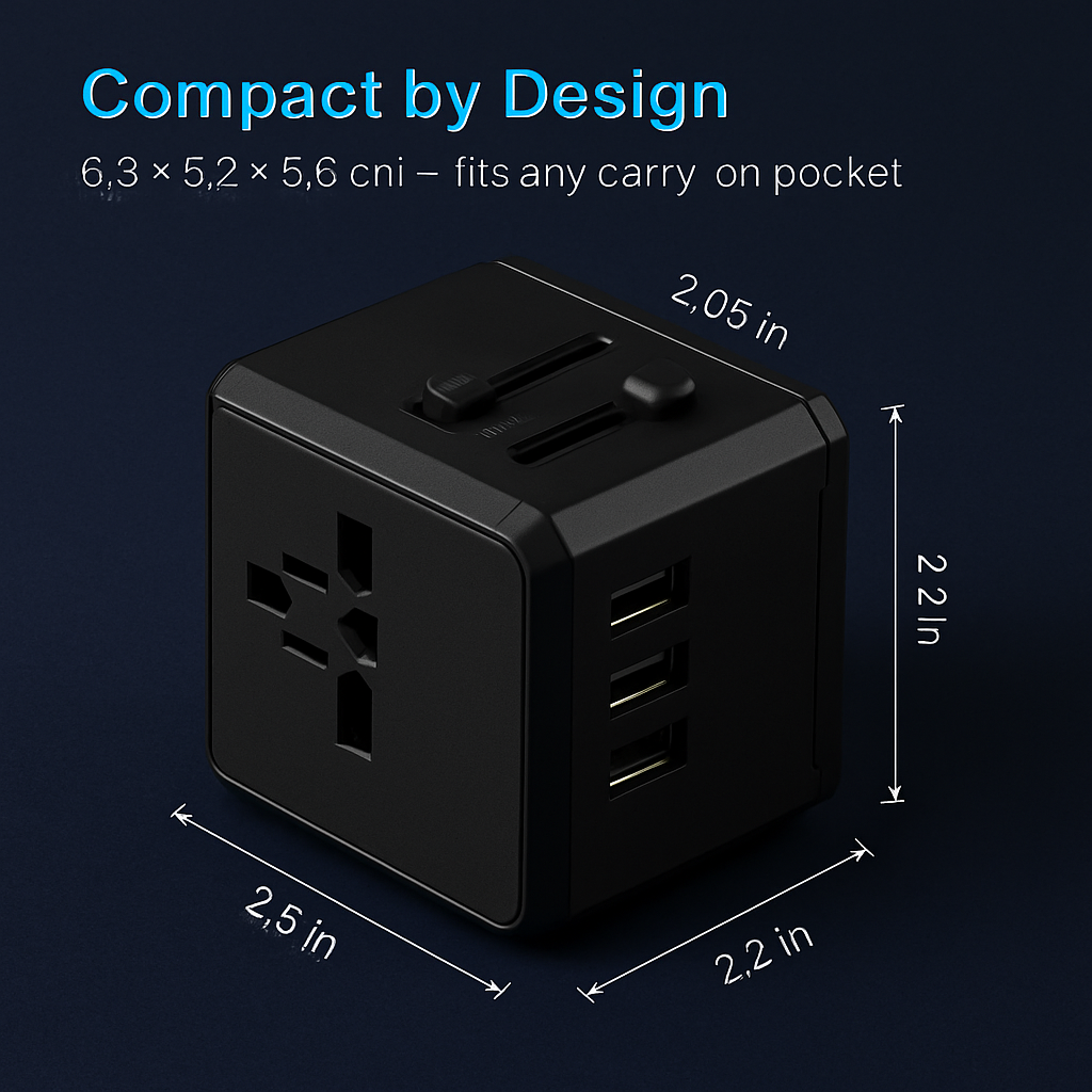 Adaptador de corriente de viaje universal con 4 puertos USB