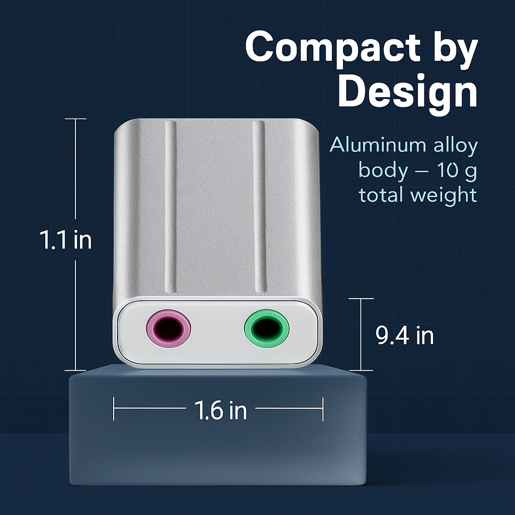 Adaptador de audio USB, tarjeta de sonido estéreo externa con conector de 3.5 mm para auriculares y micrófono, conversor de sonido para PC y portátiles