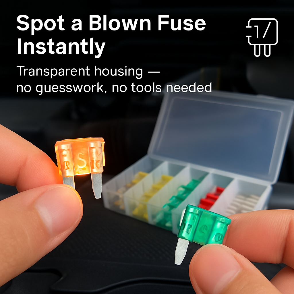 Juego de fusibles de cuchilla para automóviles, camiones y SUV: kit de 120 piezas