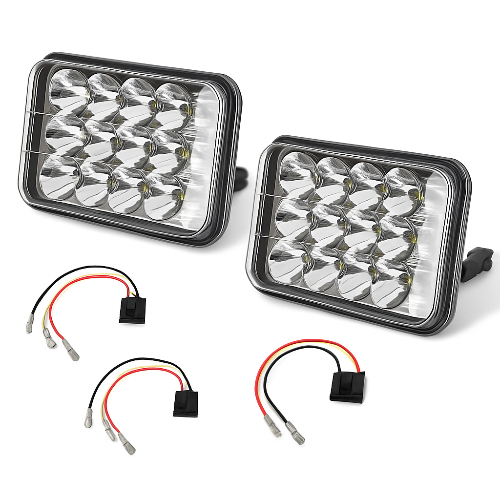 4x6in Car LED Headlights for 10-80V Vehicles