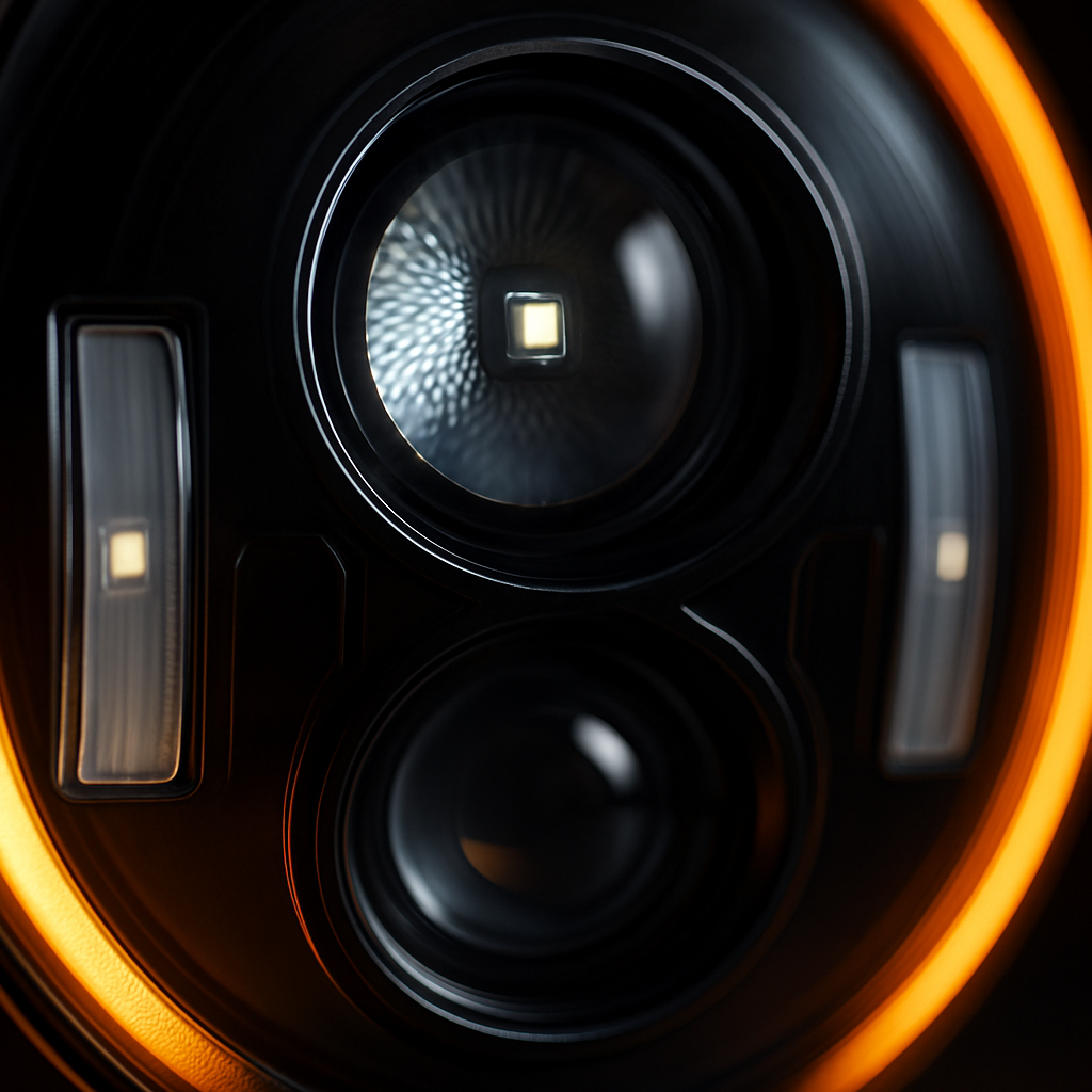 7In Round LED Headlight with Halo DRL and Turn