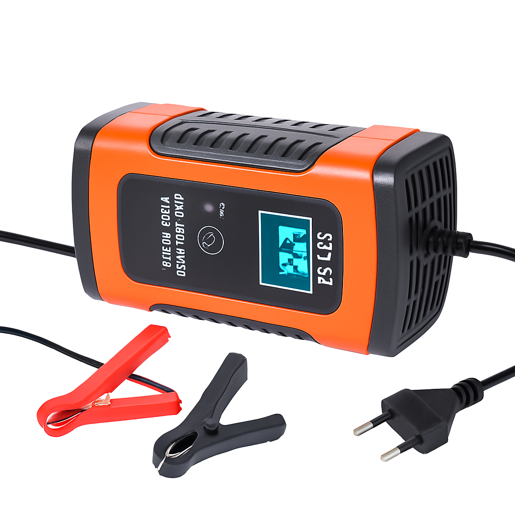 Car Battery Charger with LCD Display for Home Use