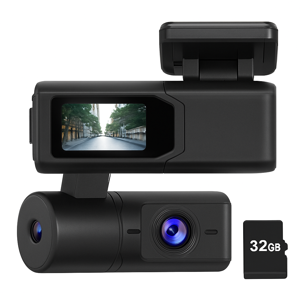 Cámara frontal para coche con control por aplicación y visión amplia