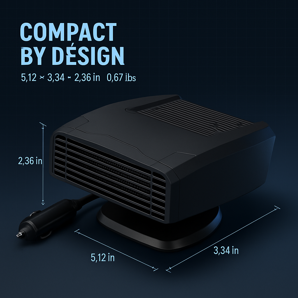 Portable Car Heater with Defogger and Rotating Base