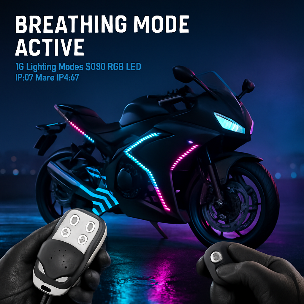 Motorcycle LED Light Strips—Multi-Color RGB Neon Kit