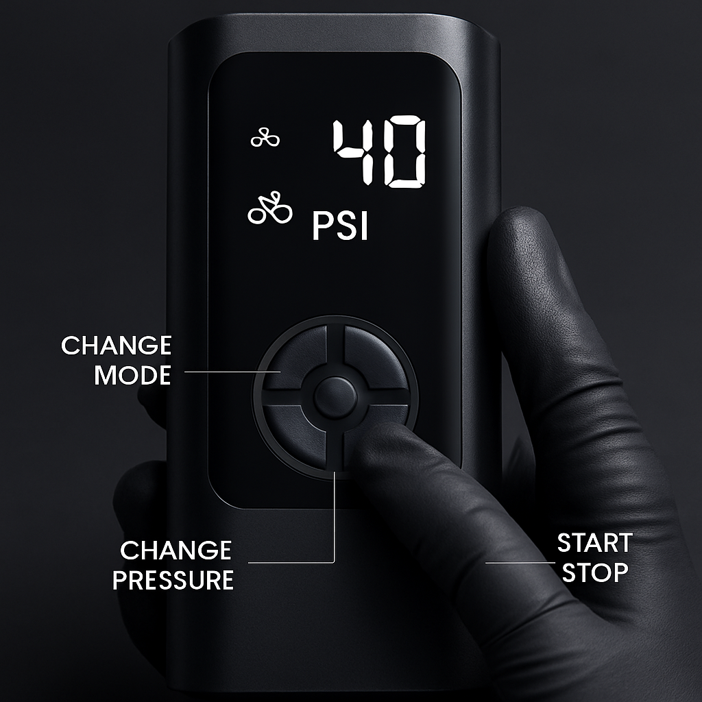 Car Tire Inflator Pump with LED Light, Portable Air Pump