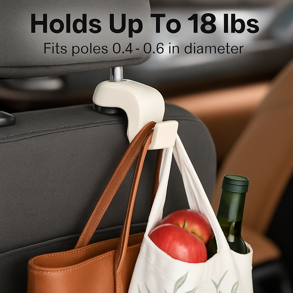 2 ganchos para reposacabezas de asiento de coche, colgador para bolso, ropa y bolsas de la compra
