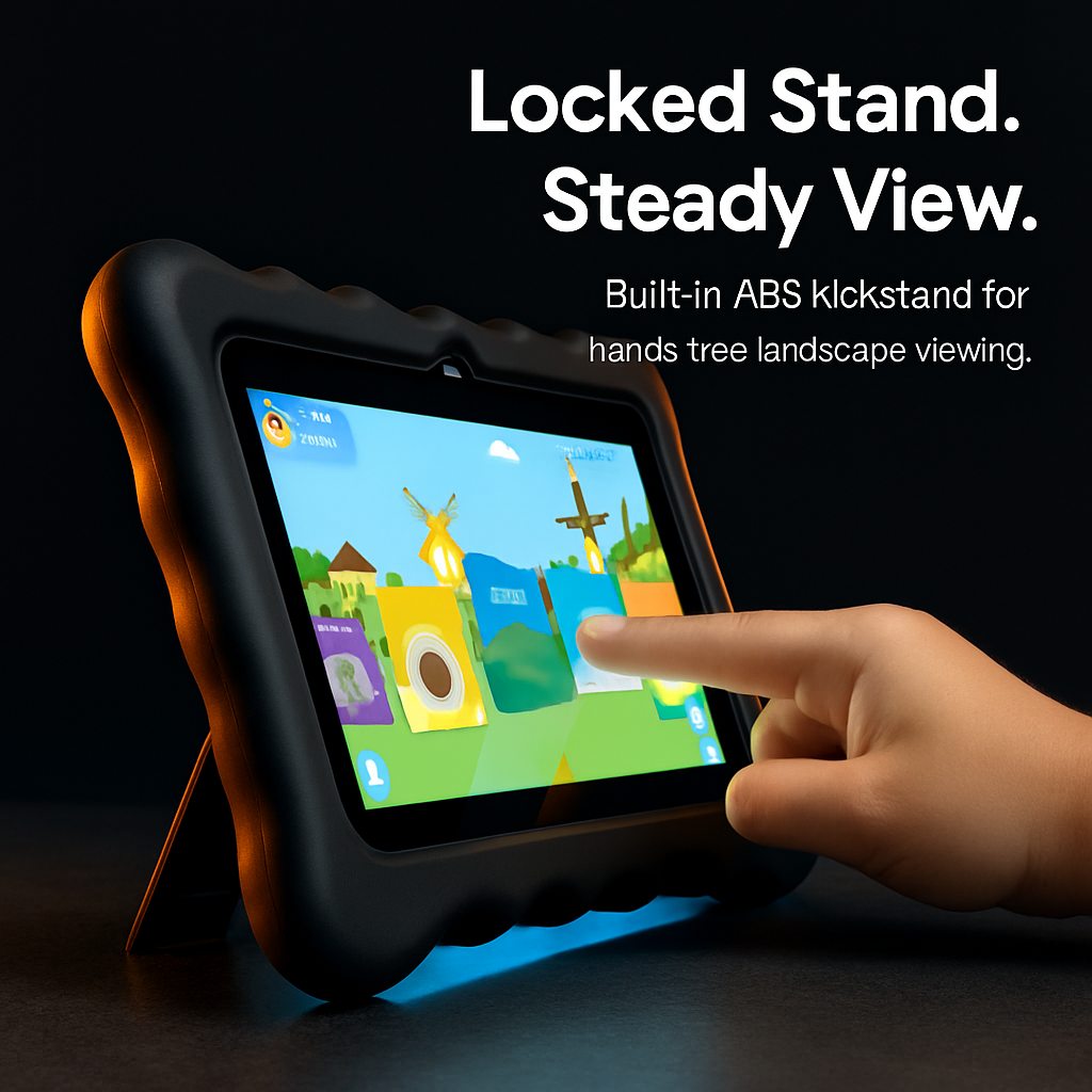 Shock-resistant Silicone Snap-on Case with Stand for 7” Tablets