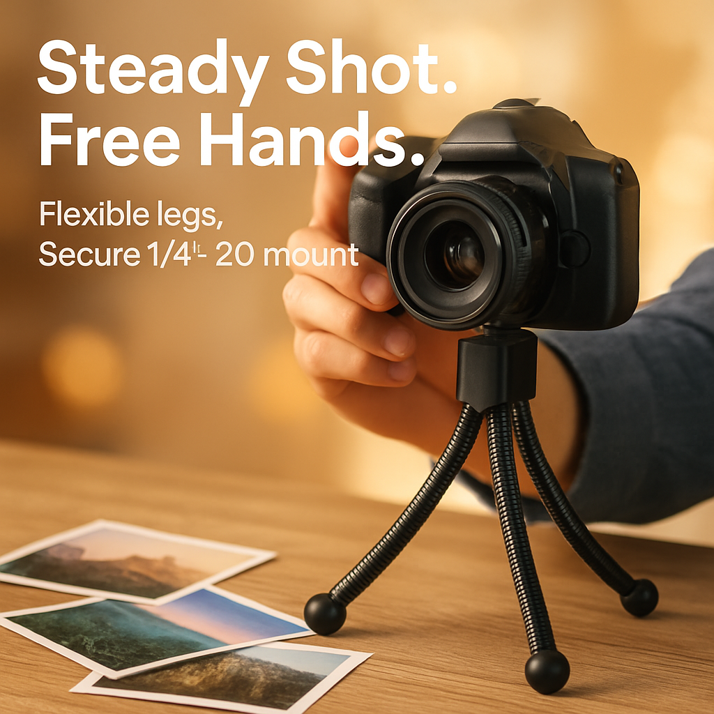Tripod Stand for Camera - Flexible Tabletop Mount