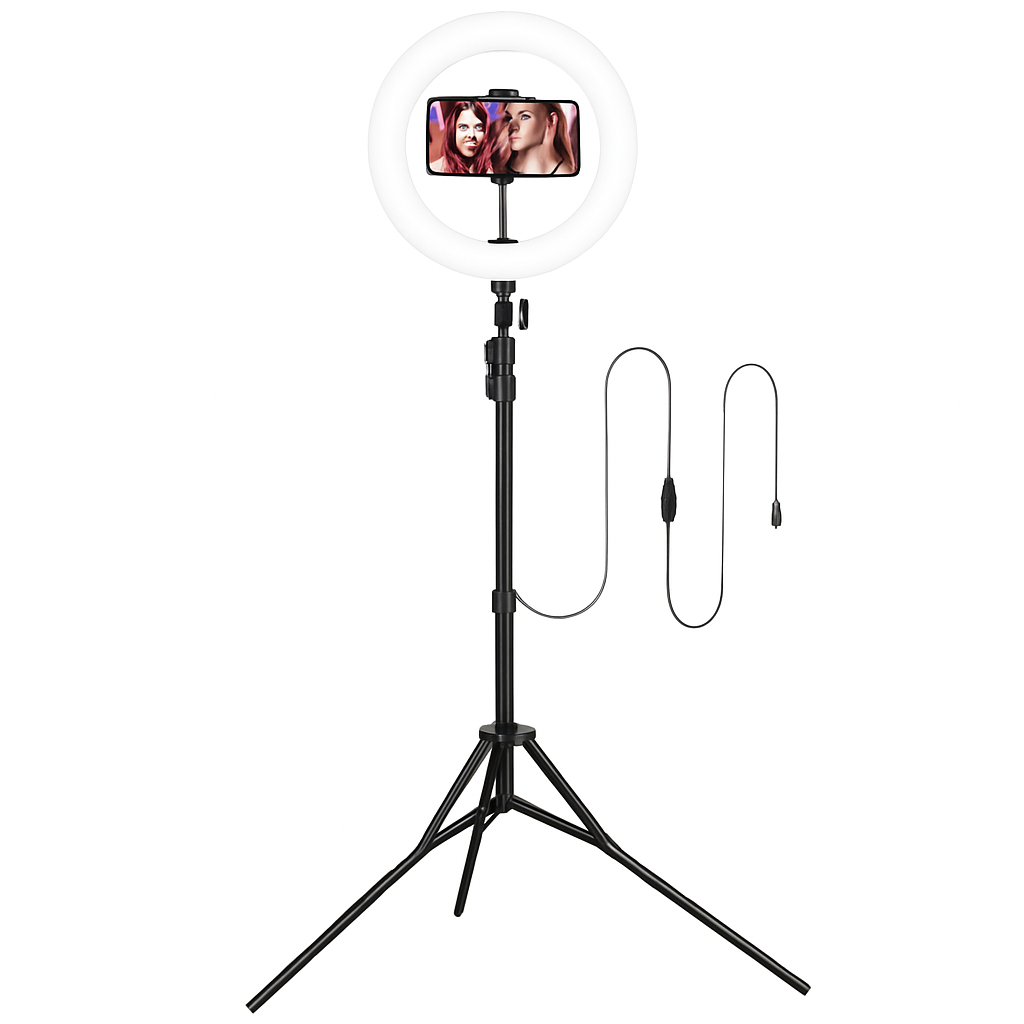 Anillo de luz LED con trípode para fotos