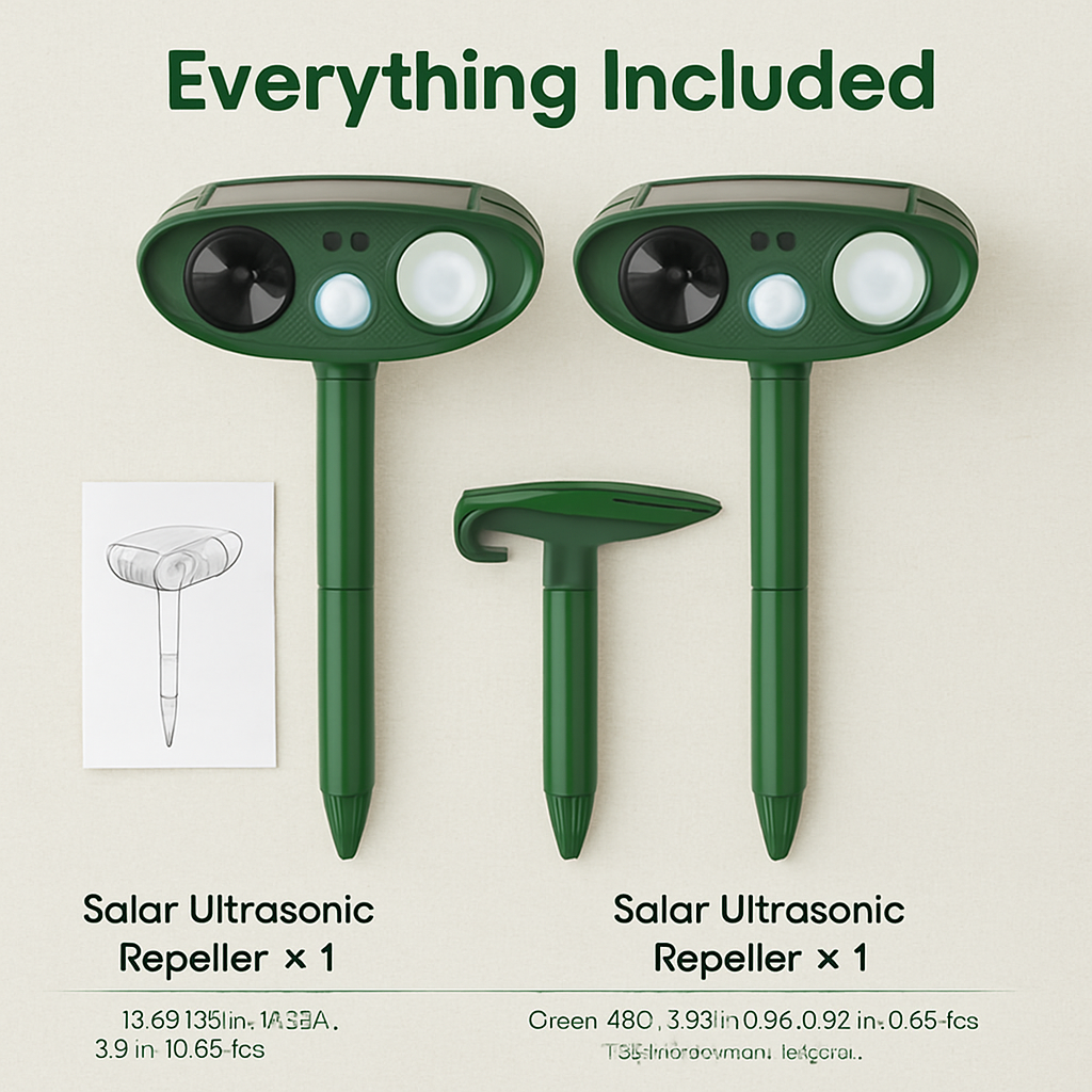 Solar Ultrasonic Animal Repeller with Flashing Light