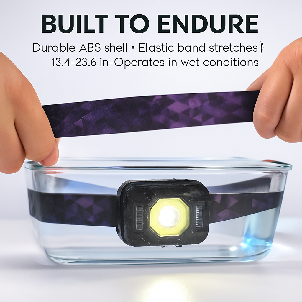 Rechargeable Motion Sensor Headlamp with 6 Light Modes