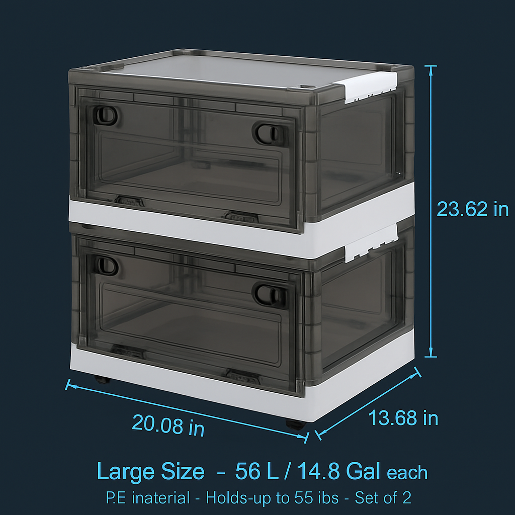 Foldable Storage Bins for Clothes, Toys and Books