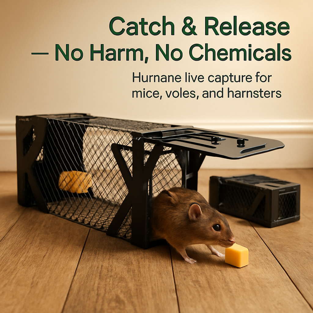 2Pcs Rat Traps Humane Live Mouse Cage Easy To Catch And Release For Voles Rats Mice Rodents Hamsters Reusable Indoor Outdoor Use