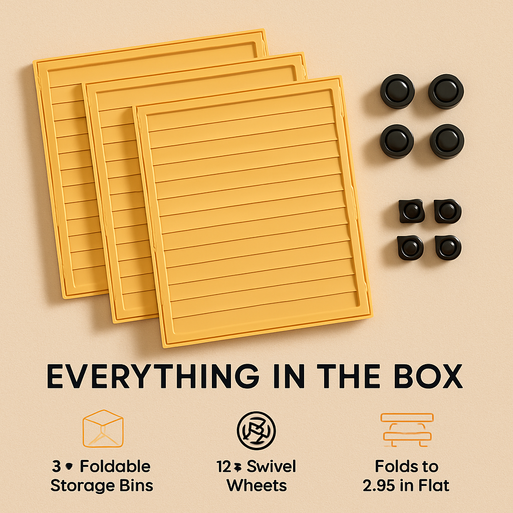 Cajas de almacenamiento plegables con tapa, juego de 3 piezas