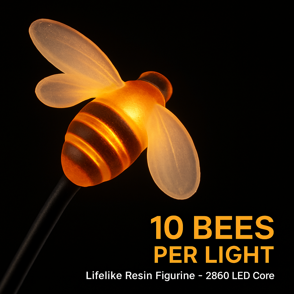 Solar Bee Stake Lights with 2 Lighting Modes