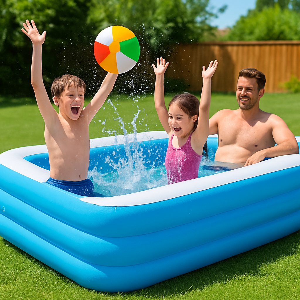 Piscina inflable familiar: grande para niños y adultos
