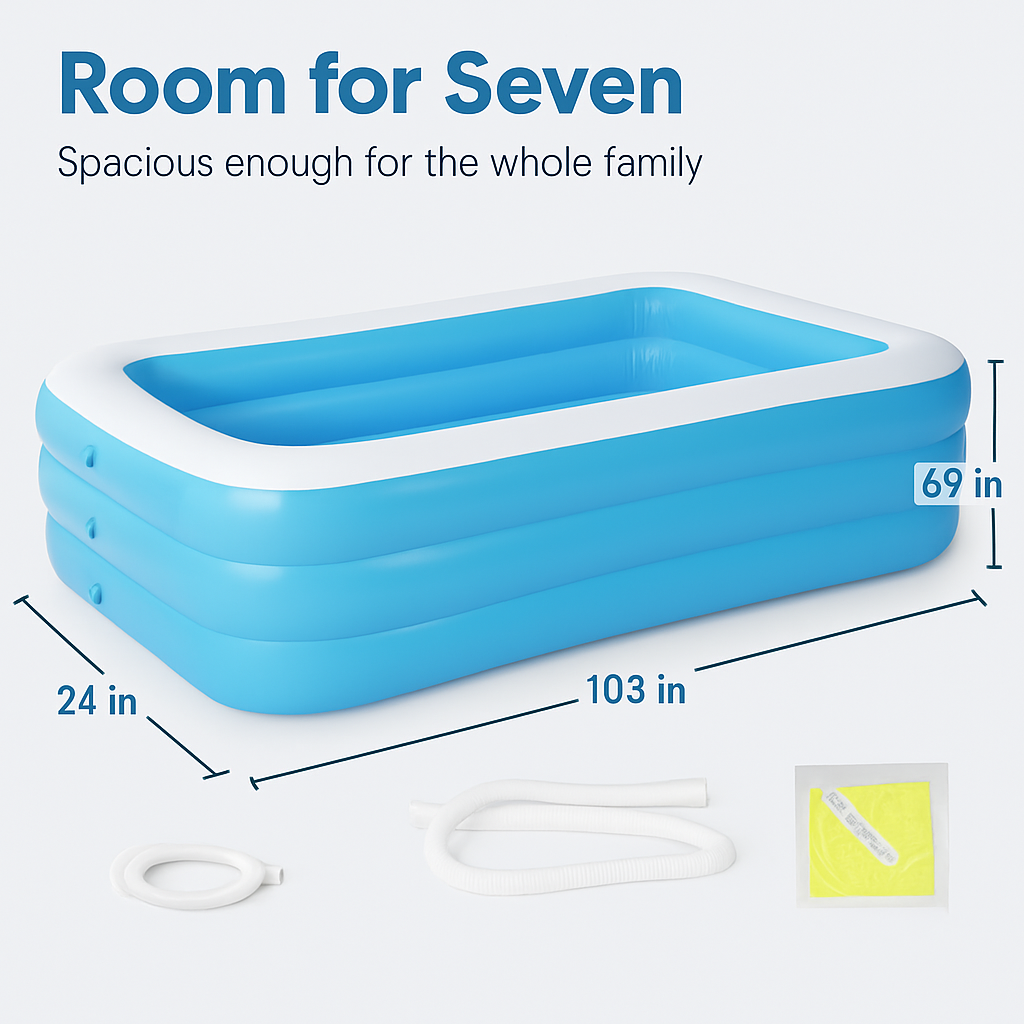 Piscina inflable familiar: grande para niños y adultos