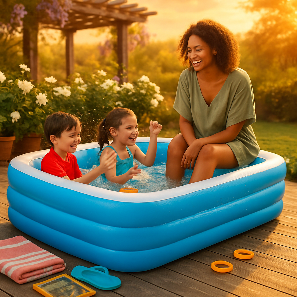 Piscina inflable familiar: grande para niños y adultos