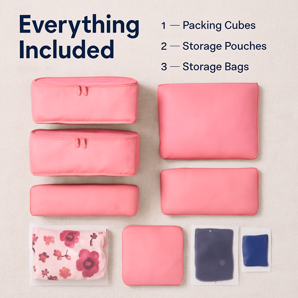 Storage Bags with Packing Cubes for Travel
