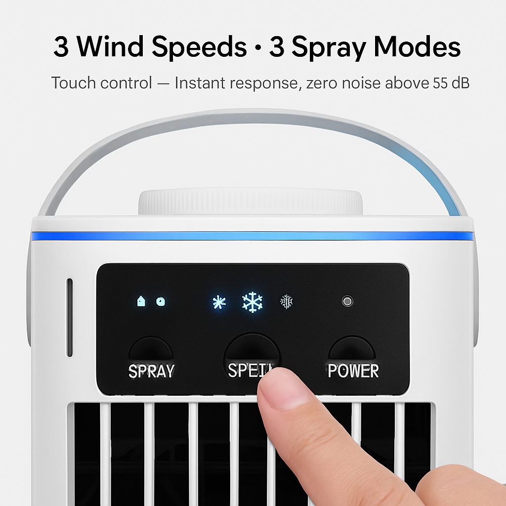 Portable Misting Air Cooler with Humidifier and Night Light