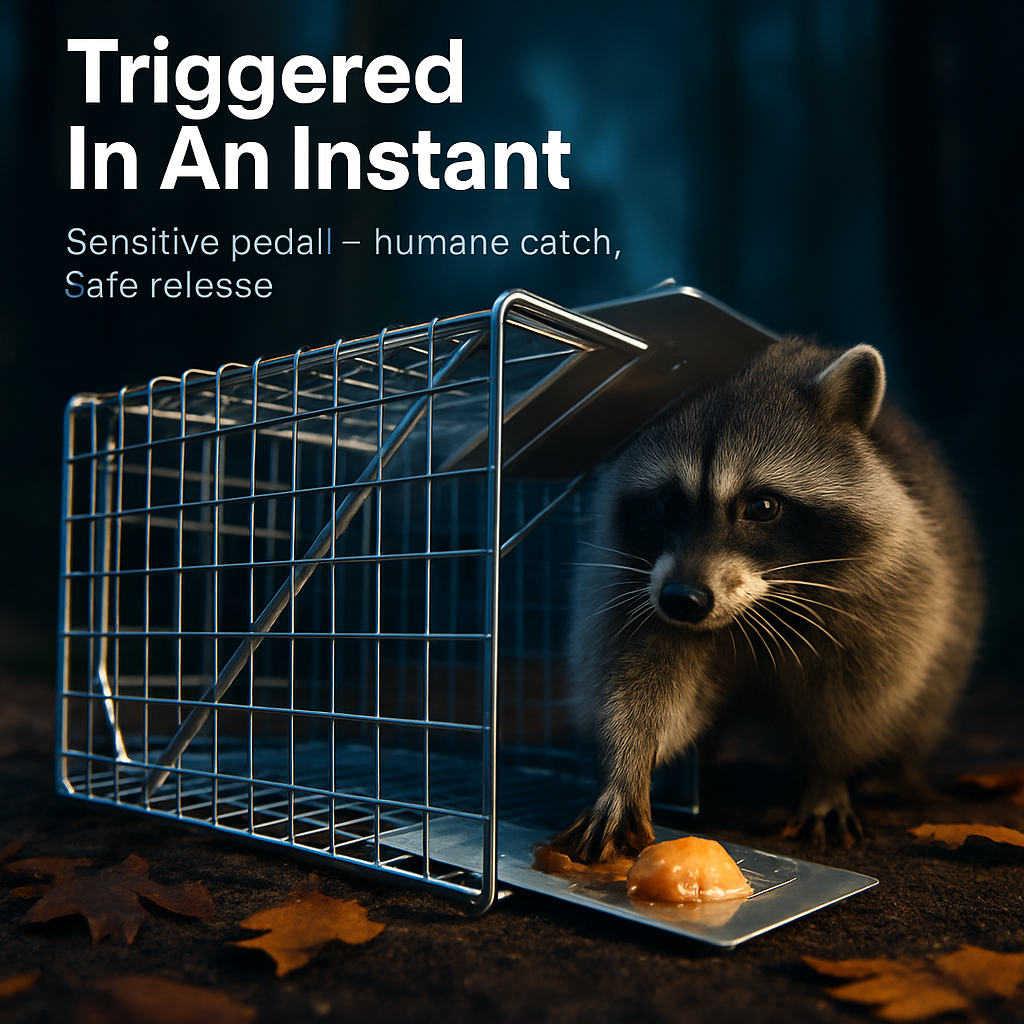 31x12x11” Folding Live Animal Trap Cage With Waterproof Cover And Gloves Humane Easy To Catch And Release Trap For Stray Cats Raccoons Squirrel Skunk